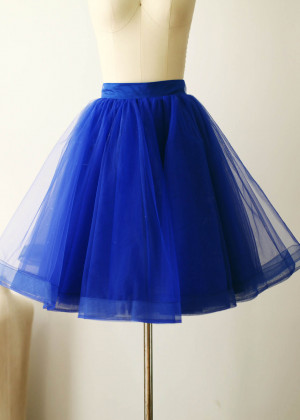 Royal Blue Navy Blue Satin Belt Tulle  Skirt Royal Blue Navy Blue Satin Belt Tulle  Skirt